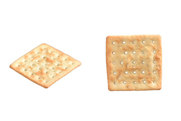 cracker, flour biscuit healthy food snack isolated on black background with space for text