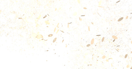 Cascading Splendor: Striking 3D Illustration Showcasing a Dazzling gold Confetti Display