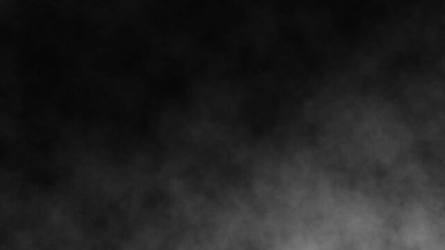 Gray and White Smoke billowing against black background - monochrome slow motion fog effects