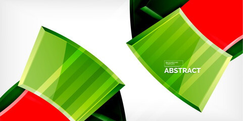 Round 3d shapes, plates background. Creative composition design template