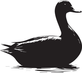 silhouette of a duck