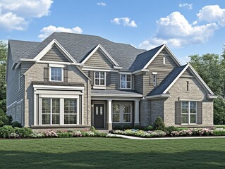 Obraz premium Clean, well-maintained lawn in spring