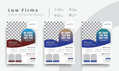 Professional corporate law firm flyer for lawyer brand identity promotion. Modern lawyer flyer or attorney flyer with marketing layout. Vol - 14