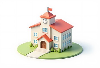 School Building Icon isolated on white background