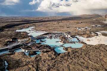 Blue Lagoon, geothermal spa located in a lava field in Grindavik, Iceland