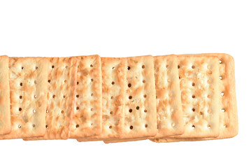 cracker, flour biscuit healthy food snack isolated on black background with space for text