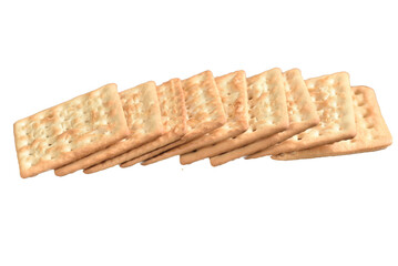 cracker, flour biscuit healthy food snack isolated on black background with space for text