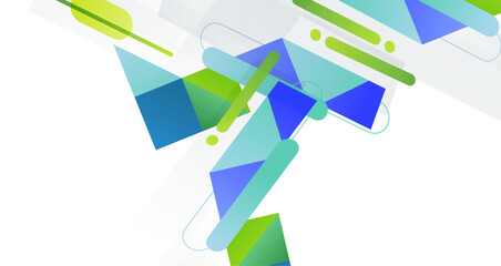 Abstract geometric shapes in soft colors, creating a balanced and harmonious visual composition