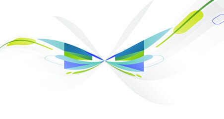 Abstract geometric shapes in soft colors, creating a balanced and harmonious visual composition