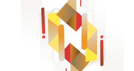 Abstract Composition of Geometric Shapes in Warm Colors