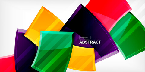 Round 3d shapes, plates background. Creative composition design template