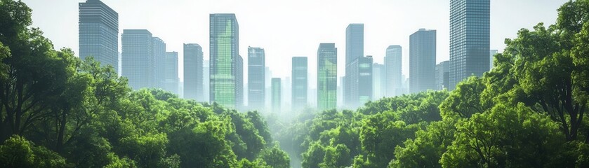 Fototapeta premium Futuristic city powered by green energy