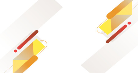 Abstract Composition of Geometric Shapes in Warm Colors