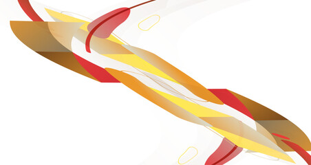 Abstract Composition of Geometric Shapes in Warm Colors