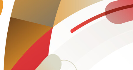 Abstract Composition of Geometric Shapes in Warm Colors