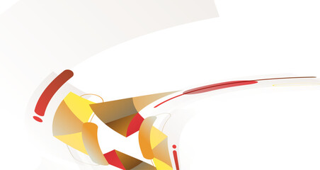 Abstract Composition of Geometric Shapes in Warm Colors