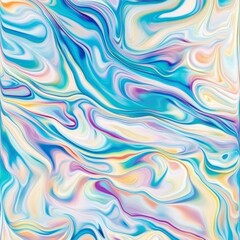 Liquid marble effect with flowing patterns, iridescent colors, smooth and glossy texture