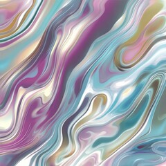 Liquid marble effect with flowing patterns, iridescent colors, smooth and glossy texture 