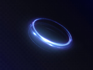 Reality distortion portal light effect. Glows for game interface design. Bright light around teleport podium. Magic gate in fantasy game. Vector 10 EPS