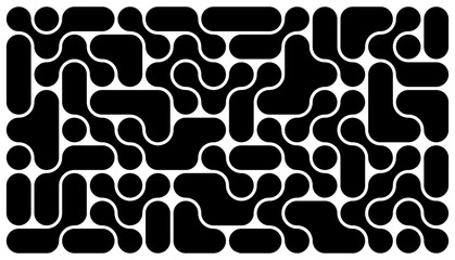 background with black liquid connected circle dots.metaballs pattern on white. abstarct geometric shapes collection Point movement flat icon	