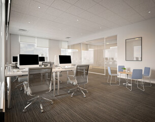 3d render of modern working office