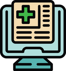 Obraz premium This icon represents online medical record access, symbolizing digital health data management