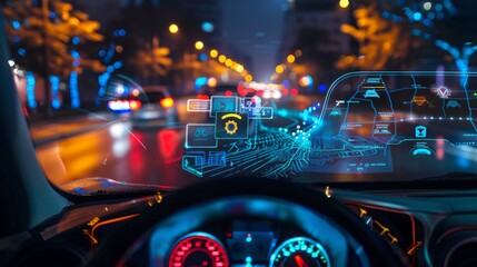 Augmented Reality Navigation System on Car Windshield