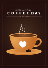 international coffee day October 1 vector poster
