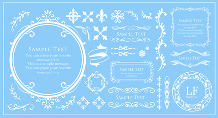 クリスマスモチーフのフレームデザインセット。ゴージャスでエレガントなデザイン素材
