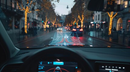 Augmented Reality Navigation Display on Car Windshield