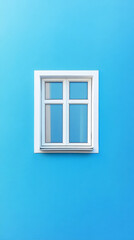 Obraz premium White window on color wall background with copy space