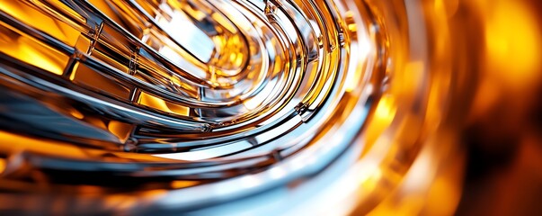 Abstract glass tunnel with reflective surfaces and prismatic light, Abstract tunnel background, Prismatic light reflections