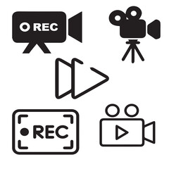Recording Icon vector set 