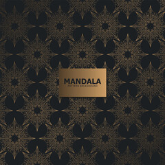 Luxury Dark Gold mandala seamless pattern template