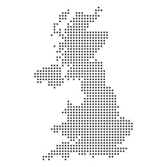 Dotted United Kingdom Map Isolated Element