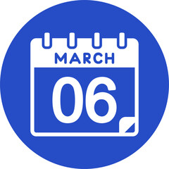 6 March Vector Icon Design
