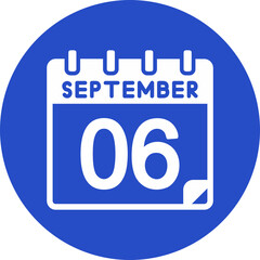 6 September Vector Icon Design