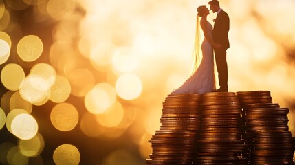 Loving Couple Celebrating Financial Success and Prosperity on Golden Anniversary