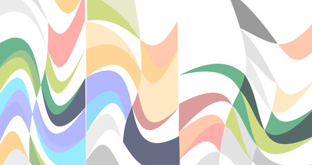 Dynamic composition of colorful triangles and abstract shapes arranged in an artistic design