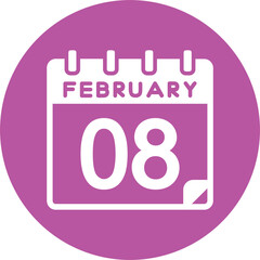 8 February Vector Icon Design
