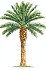 Tall Palm Tree with Long Fronds Design