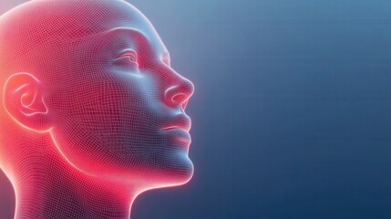 Obraz premium A computer generated face with red eyes and a red nose