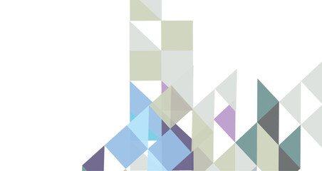 Abstract arrangement of triangles in a soothing palette, creating a dynamic visual effect