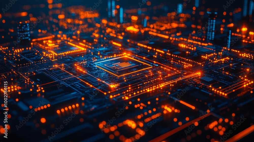 Poster it administrators deploying security patches on network visualization during night time, highlightin