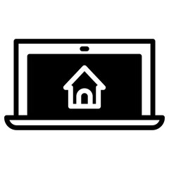 Laptop Home Simple Solid Icon