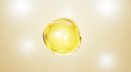 3D Collagen Skin Serum and Vitamin illustration isolated on soft color background. concept skin care cosmetics solution. 3d rendering.	