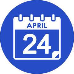 Fototapeta premium 24 April Vector Icon Design