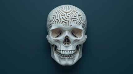 Fototapeta premium Skull with Intricate Maze Pattern Design