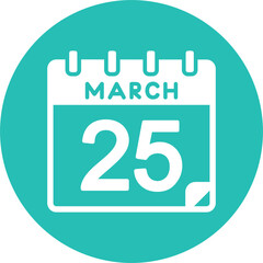 25 March Vector Icon Design
