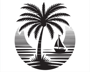 Summer Vector Palm Design Art 